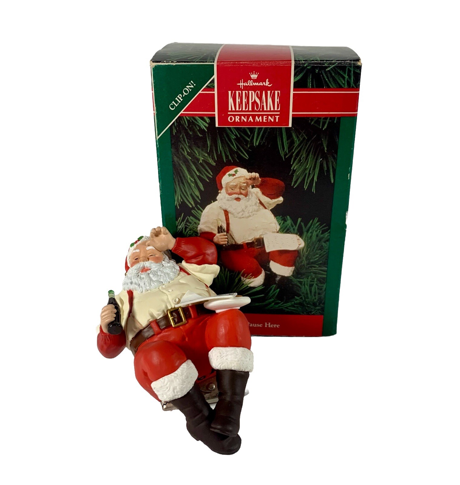 VTG Hallmark Keepsake 92 Coca-Cola Santa Christmas Ornament Clip-on Please READ