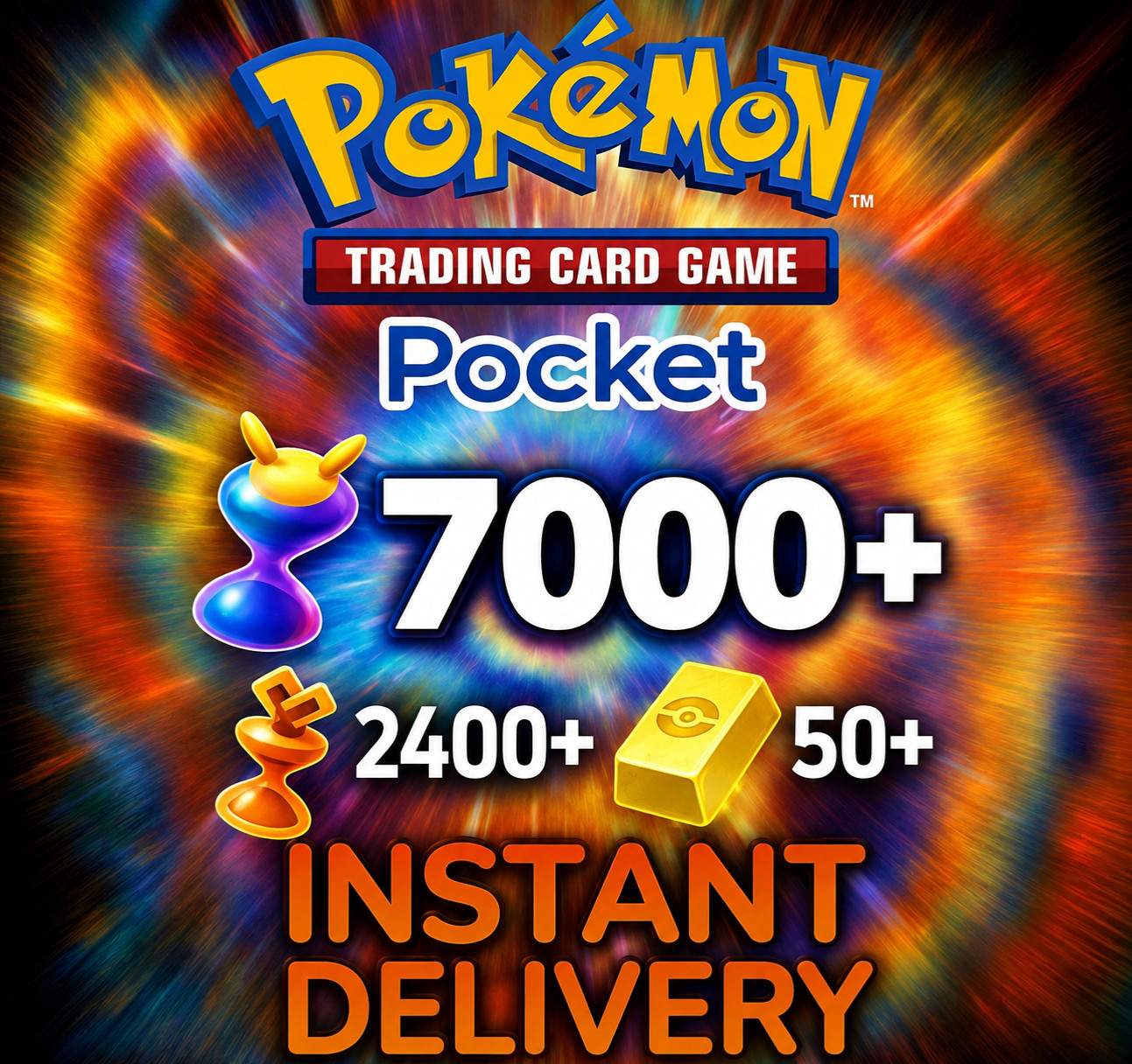 [ INSTANT ] Pokemon TCG Pocket Global Account 7000+ Pack Hourglass 50+ GoldBar