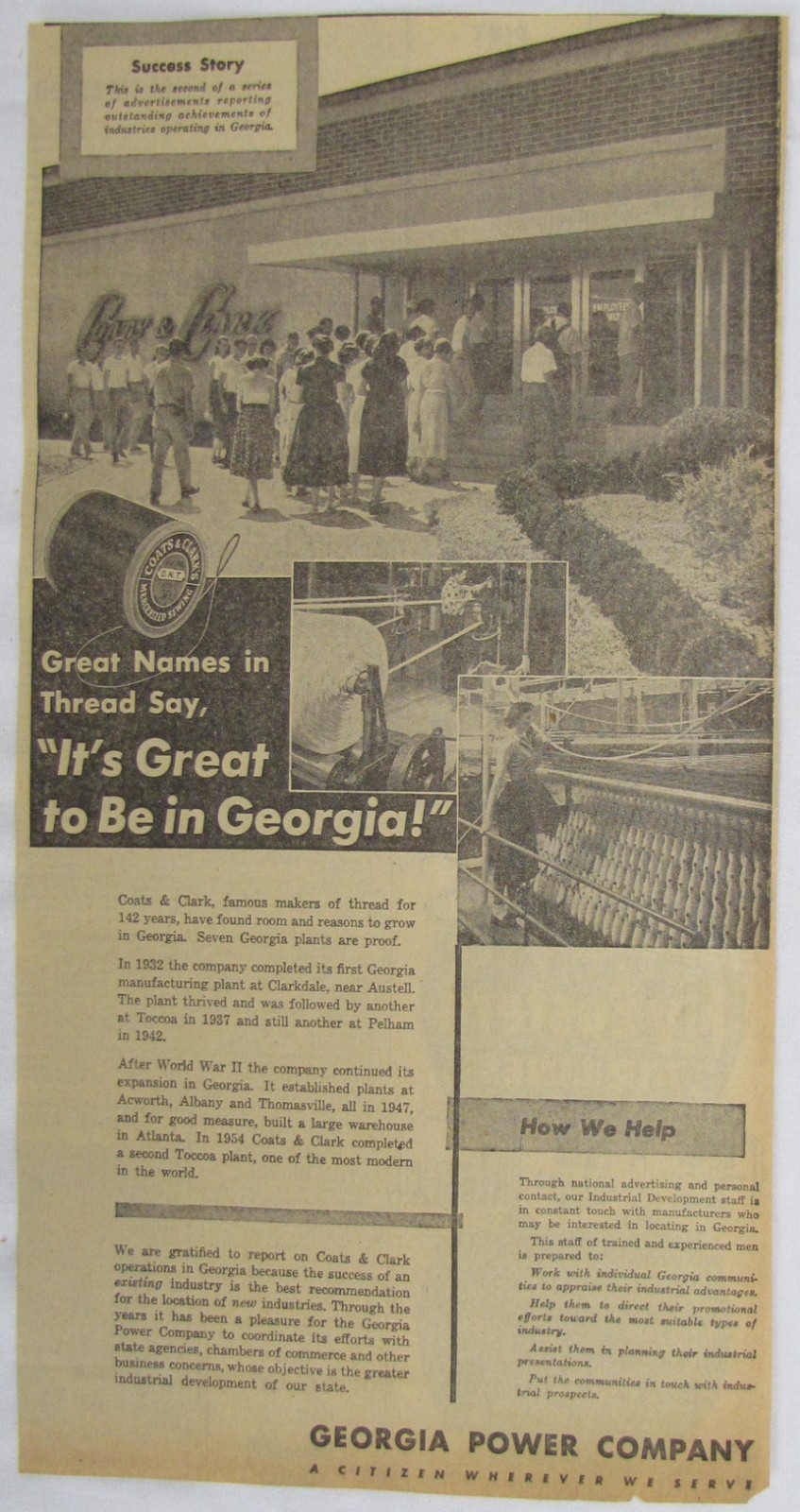 Vintage 1955 Georgia Power Company Newspaper Print Ad