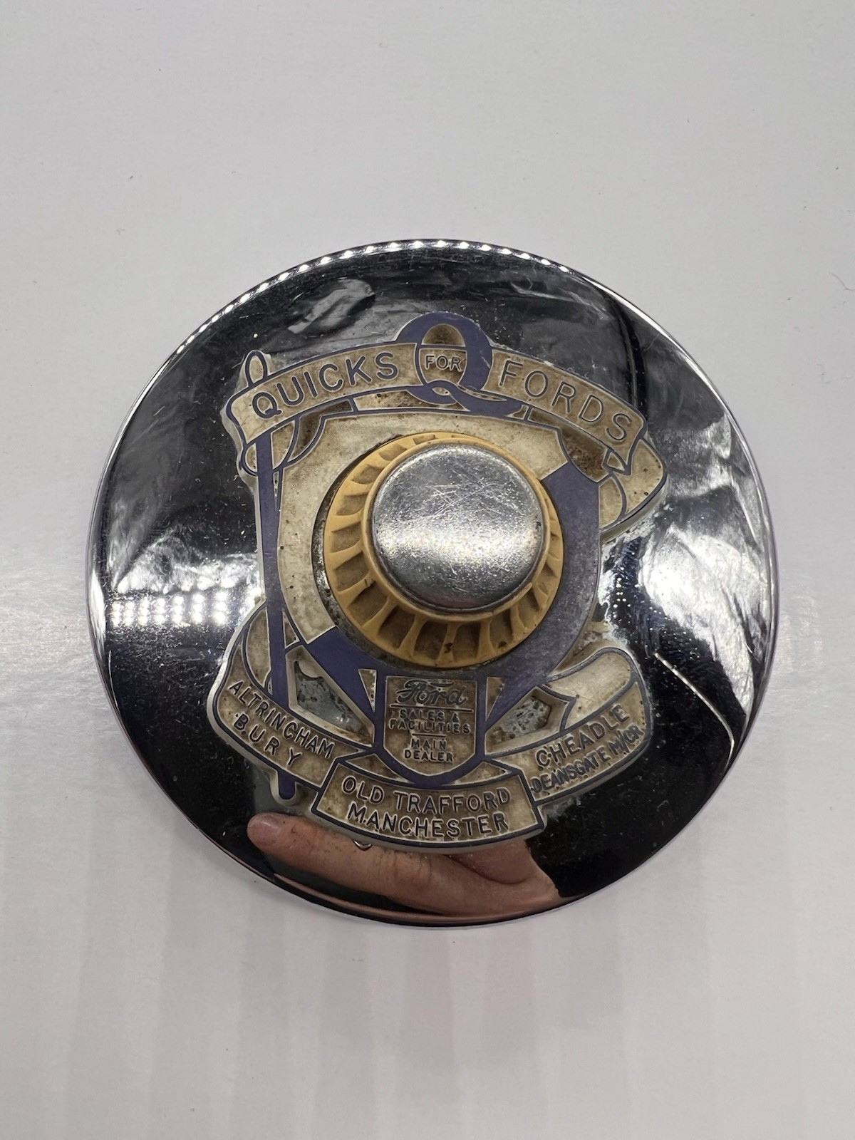 Vintage 50s 60s Barnacle Tax Disc Holder Quicks For Ford Old Trafford Manchester