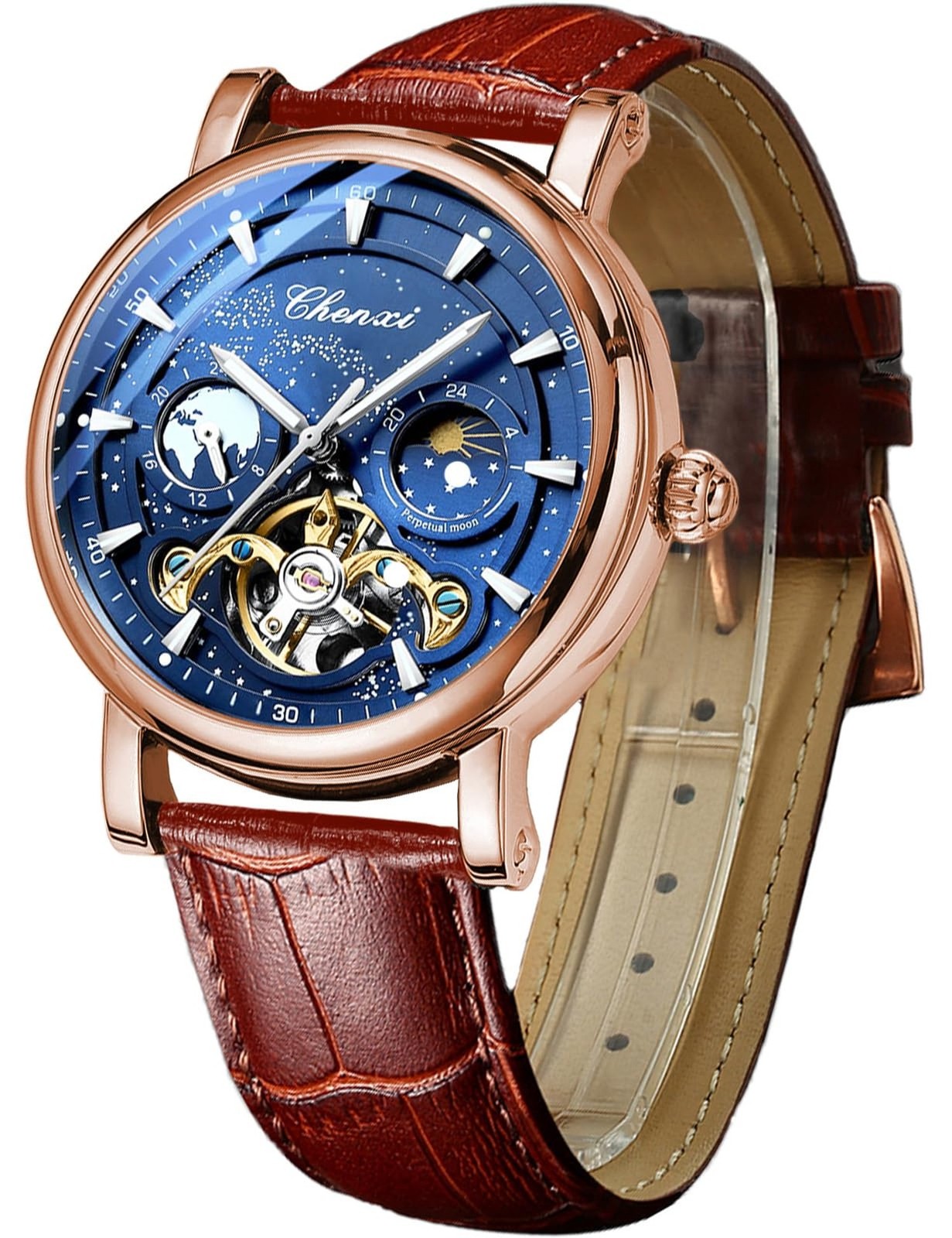 FORSINING Men\'s Watch Luminous Starry Sky with Moon Phase Tourbillon, Mechani... FORSINING Men\'s Watch Luminous Starry Sky with Moon Phase Tourbillon, Mechani...