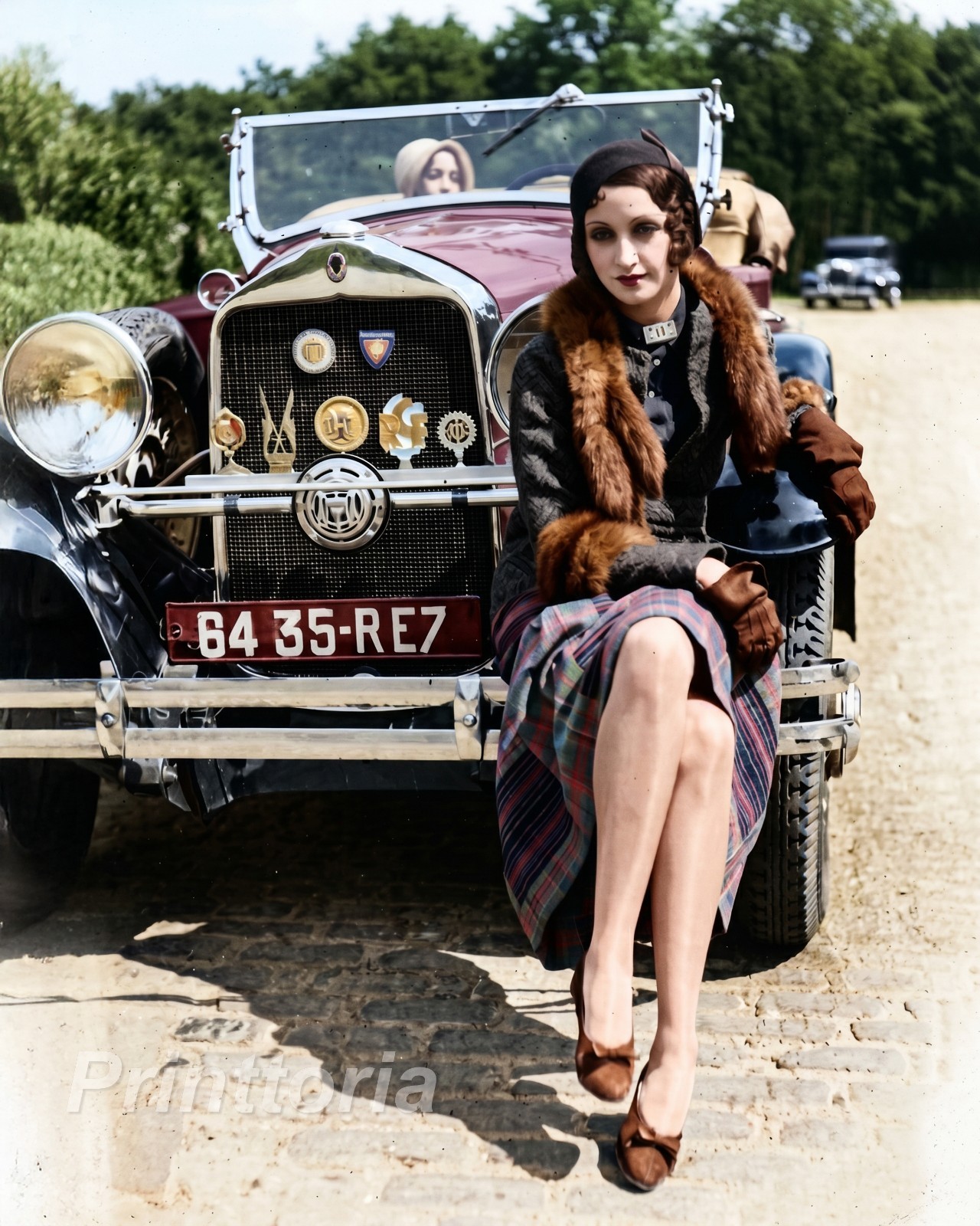 1920s VINTAGE CAR ❤️ Flapper Girl Antique Automotive Photography - 8x10 Photo