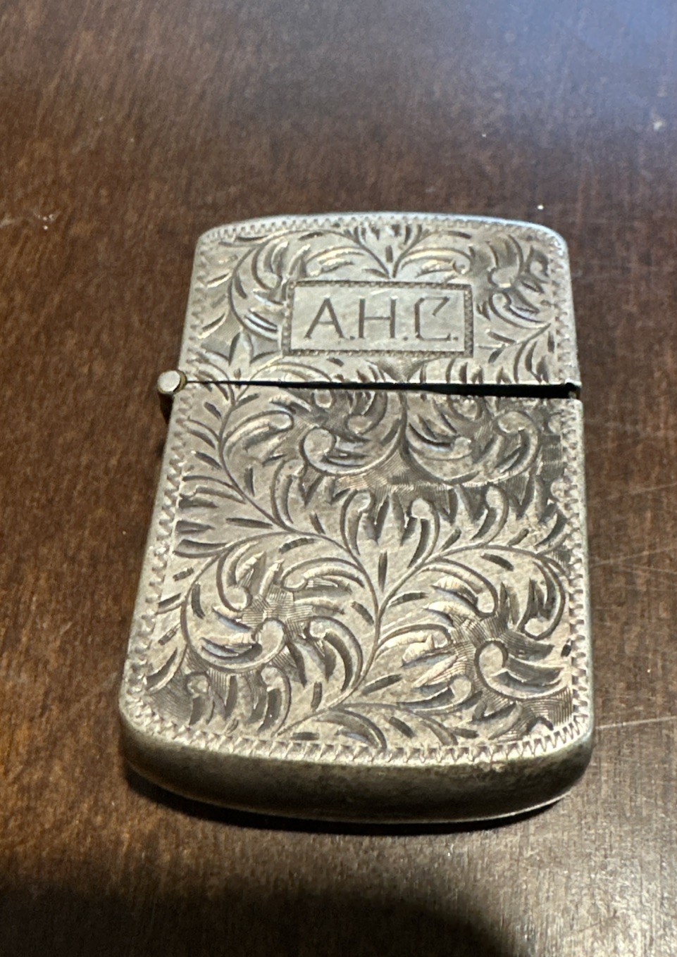 Vintage Sterling Silver Lighter Engraved