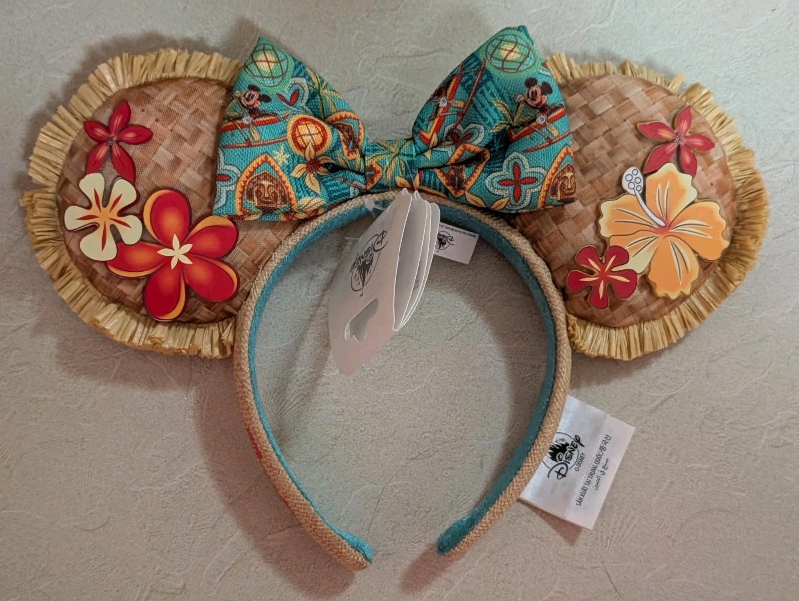 Disney WDW Resorts Polynesian Village Thatch Minnie Ears Headband New 2026