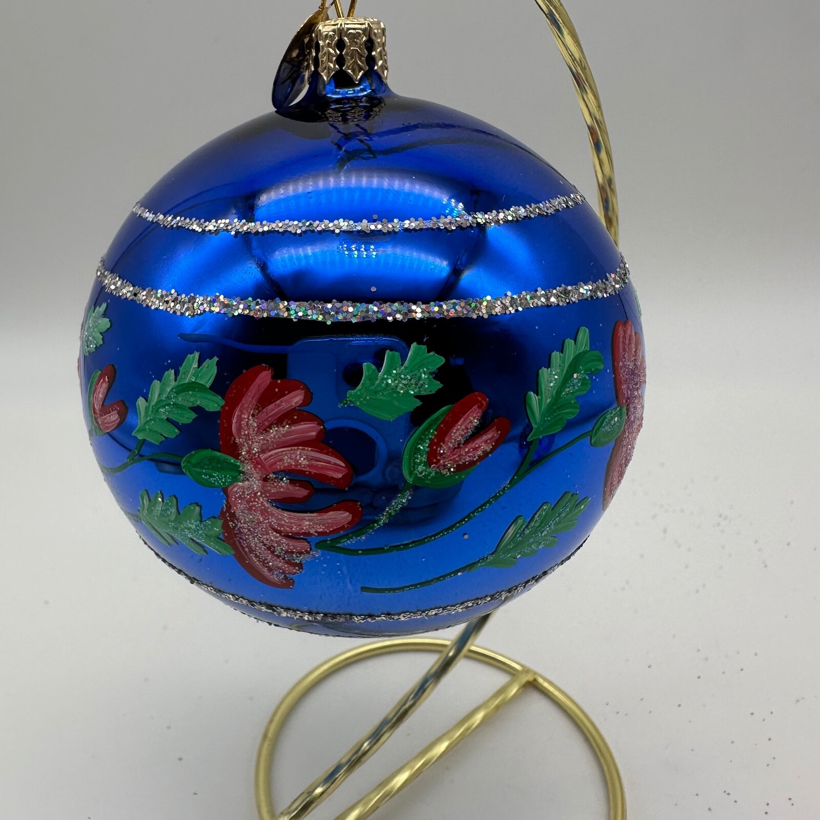 2002 RADKO GIVERNY GARDENS ORNAMENT- MONET IMPRESSION RED FLOWERS 4\