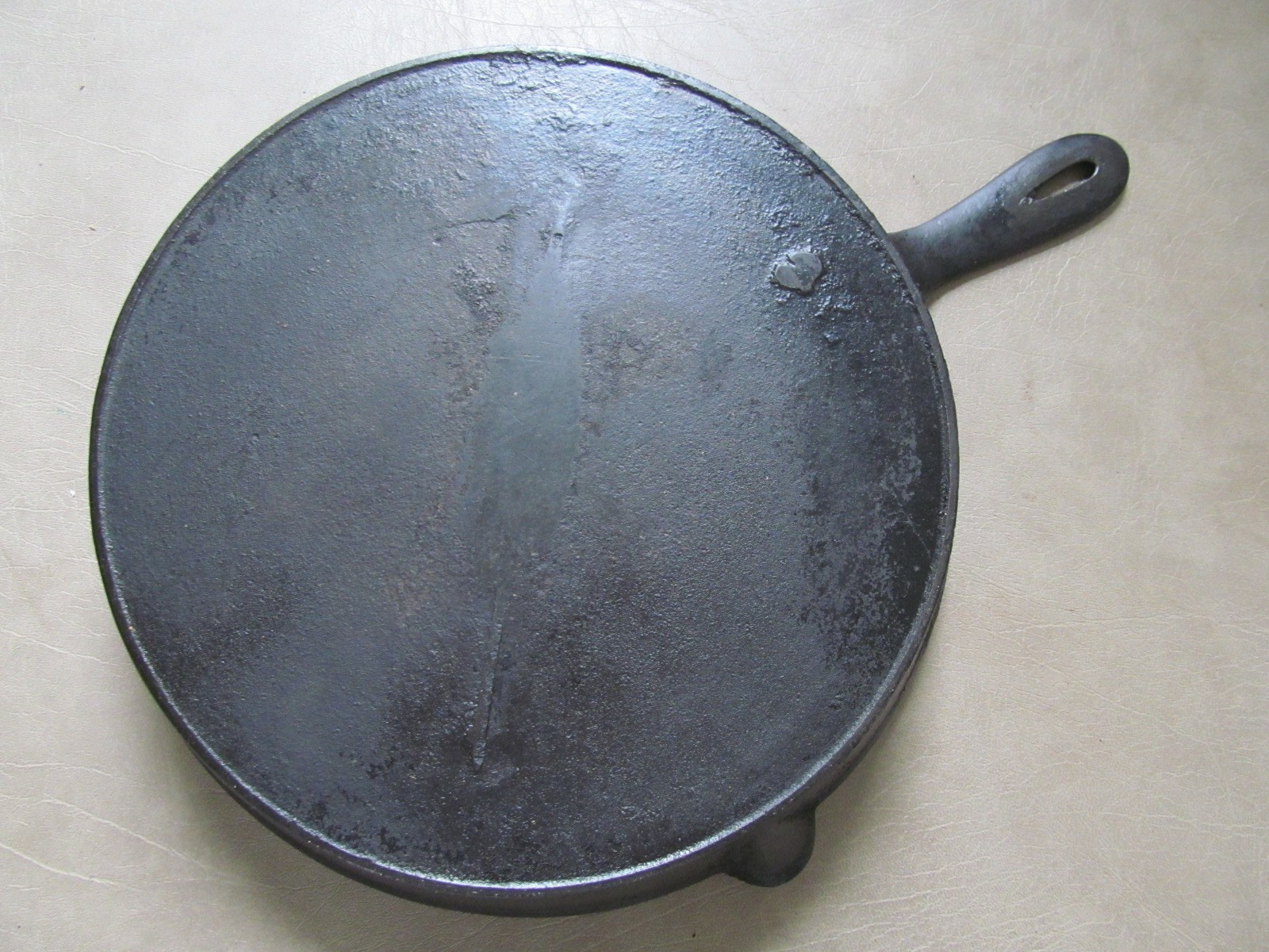 Antique 1800’s Gate Mark #8 Double Pour Spout Fancy Handle Cast Iron Skillet