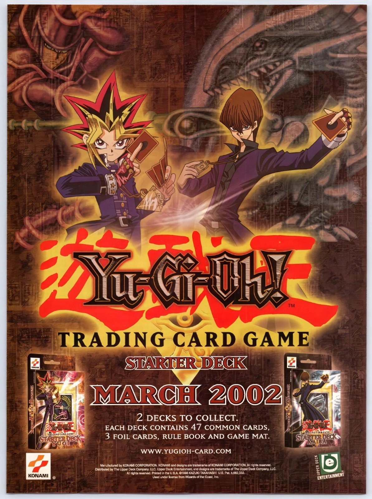 Yu-Gi-Oh - Starter Deck Kaiba - Vintage Original Print Ad/Poster Promo 2002