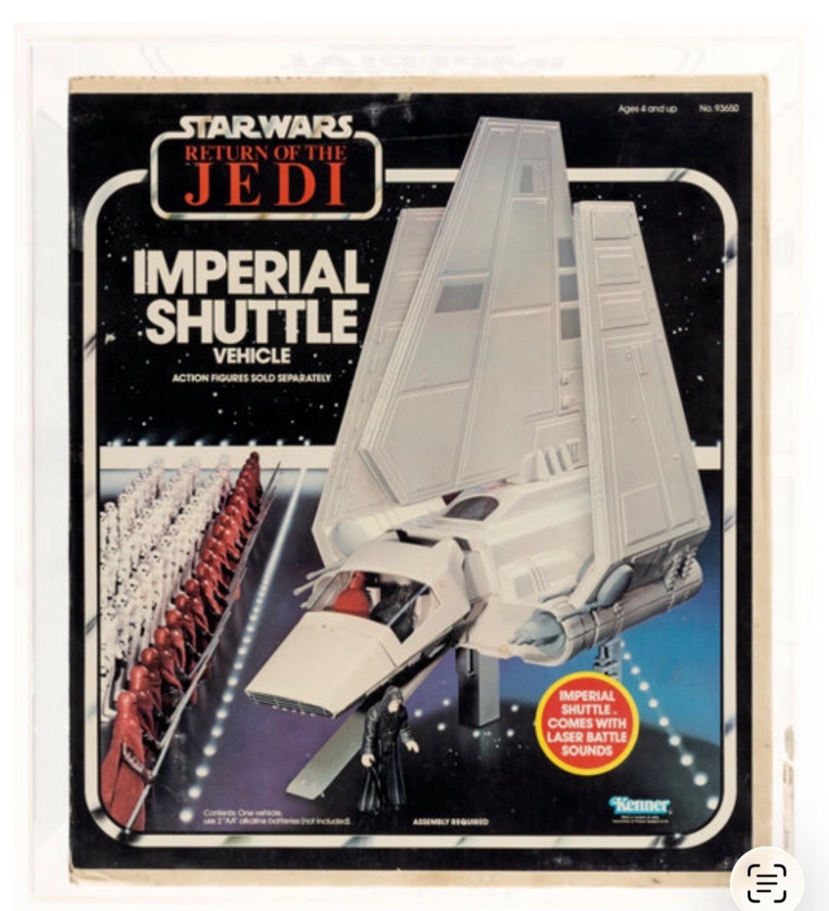 Vintage 1984 Kenner Star Wars Imperial Shuttle CAS 80+ Graded ROTJ Complete