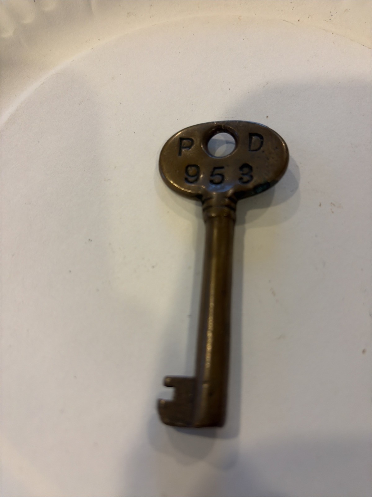VTG OPEN BARREL SKELETON KEY BRASS POLICE 953 ALARM CALL BOX GAMEWELL FIRE