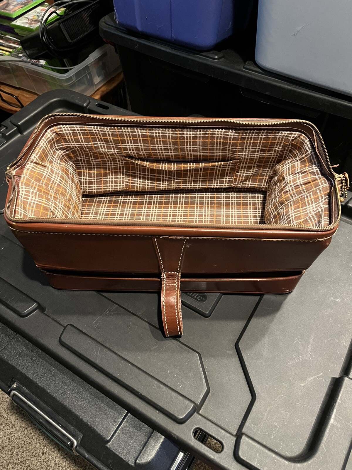 Men's Vintage BENNER Leather Travel Kit Shave Case Sportsniter TALON Steam Punk