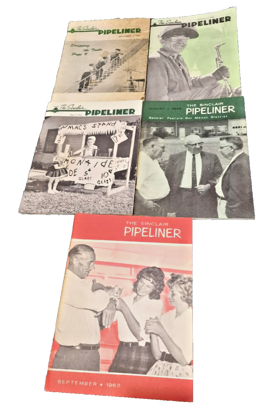 Vintage Sinclair Oil Pipeliner Magazines Lot 1958-62 Petroleum Gas Ephemera