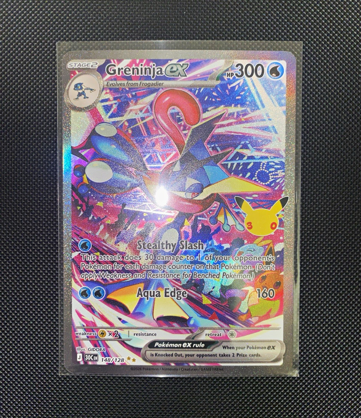 Pokémon TCG Greninja ex 30th Celebration 148/128 Secret Rare Holo Full Art