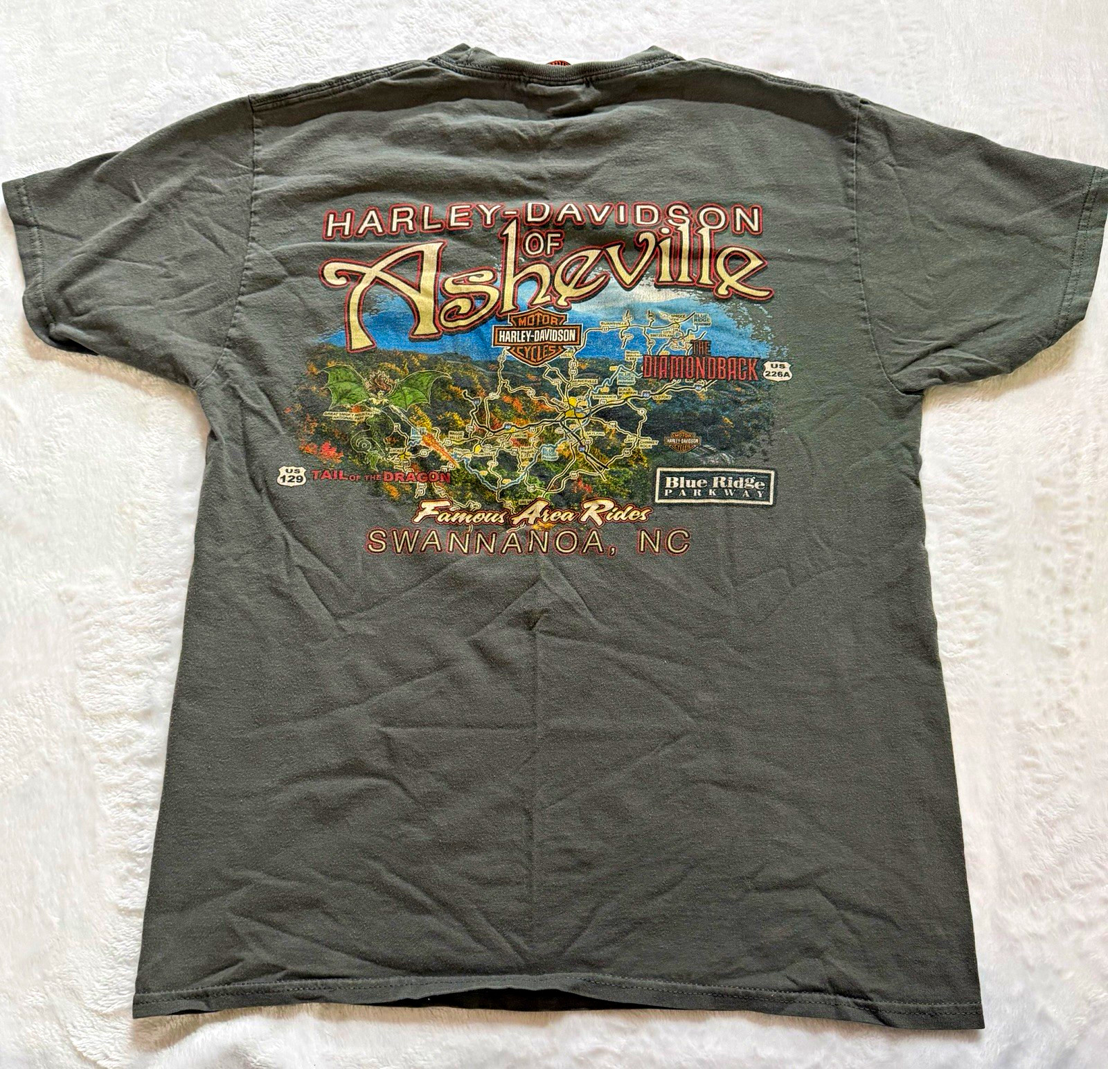 Harley Davidson Asheville NC Men’s M Pocket T Shirt Motorcycle Biker Graphic