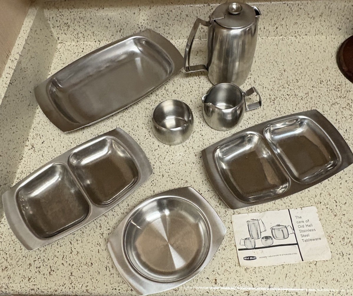 Robert Welch Old Hall 18/8 Stainless Serving Set 7pc MCM Reg 879702 + Leaflet
