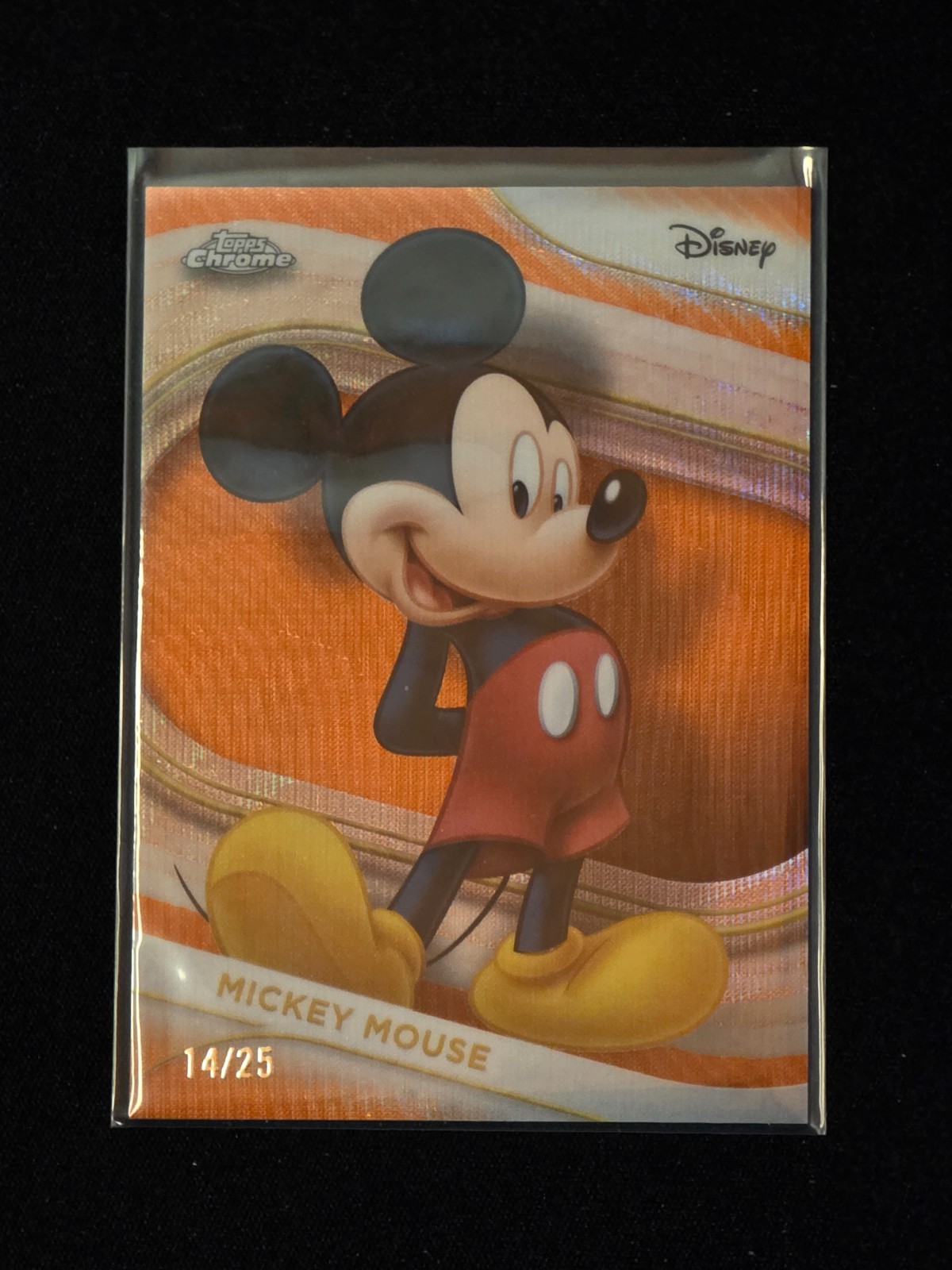 2025 Topps Chrome Disney Mickey Mouse Orange Wave Refractor /25 #1 14/25