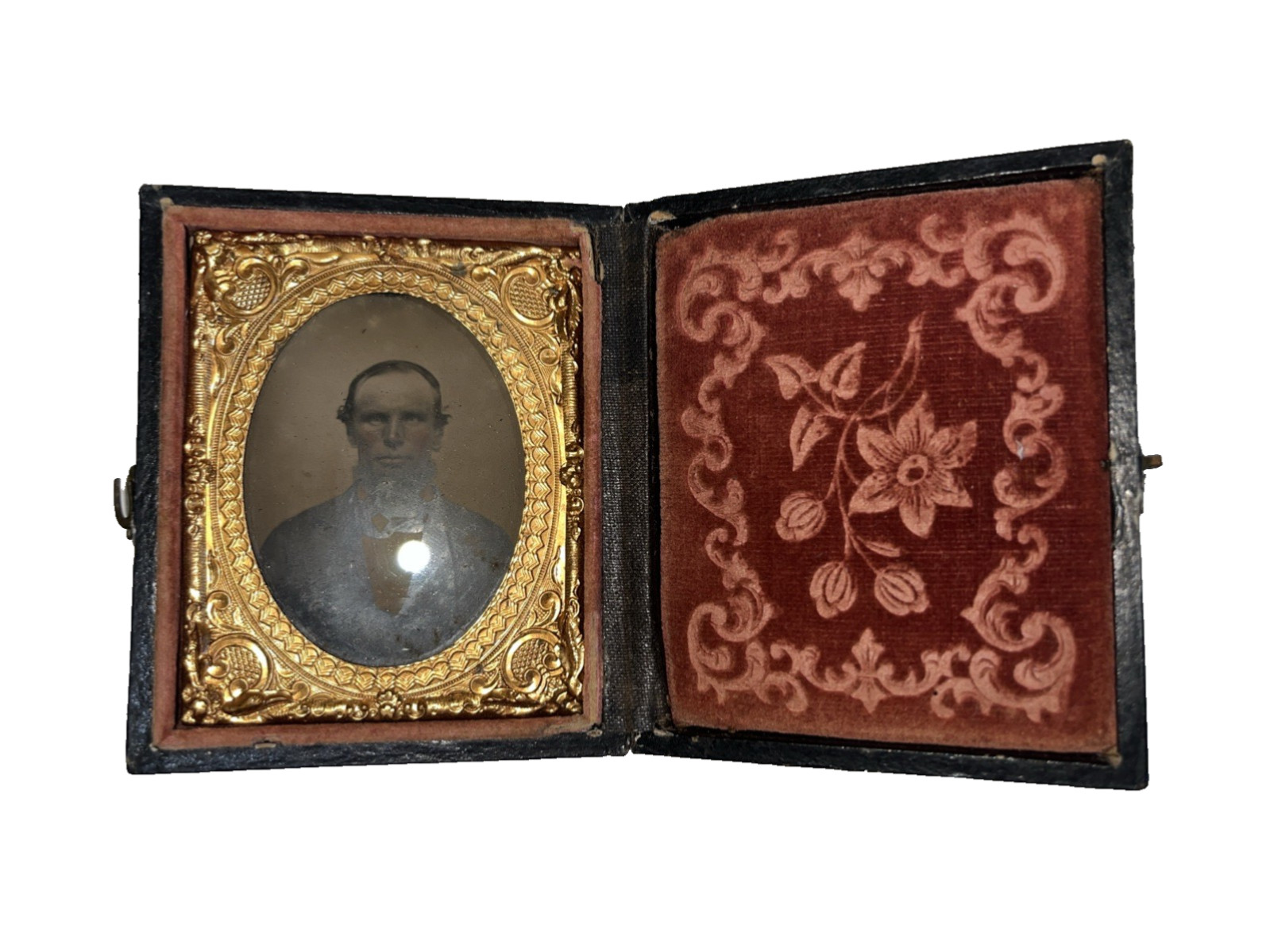 Ambrotype Photo in Case Antique Small Historical 