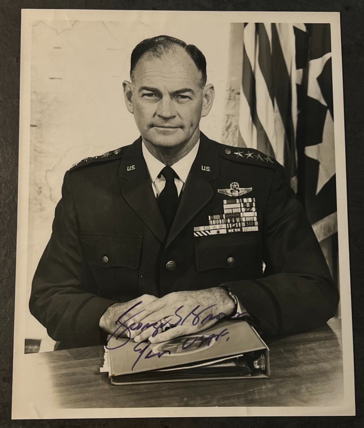 Gen George S Brown Signed Photo USAF Chairman Joint Chiefs Autograph Air Force