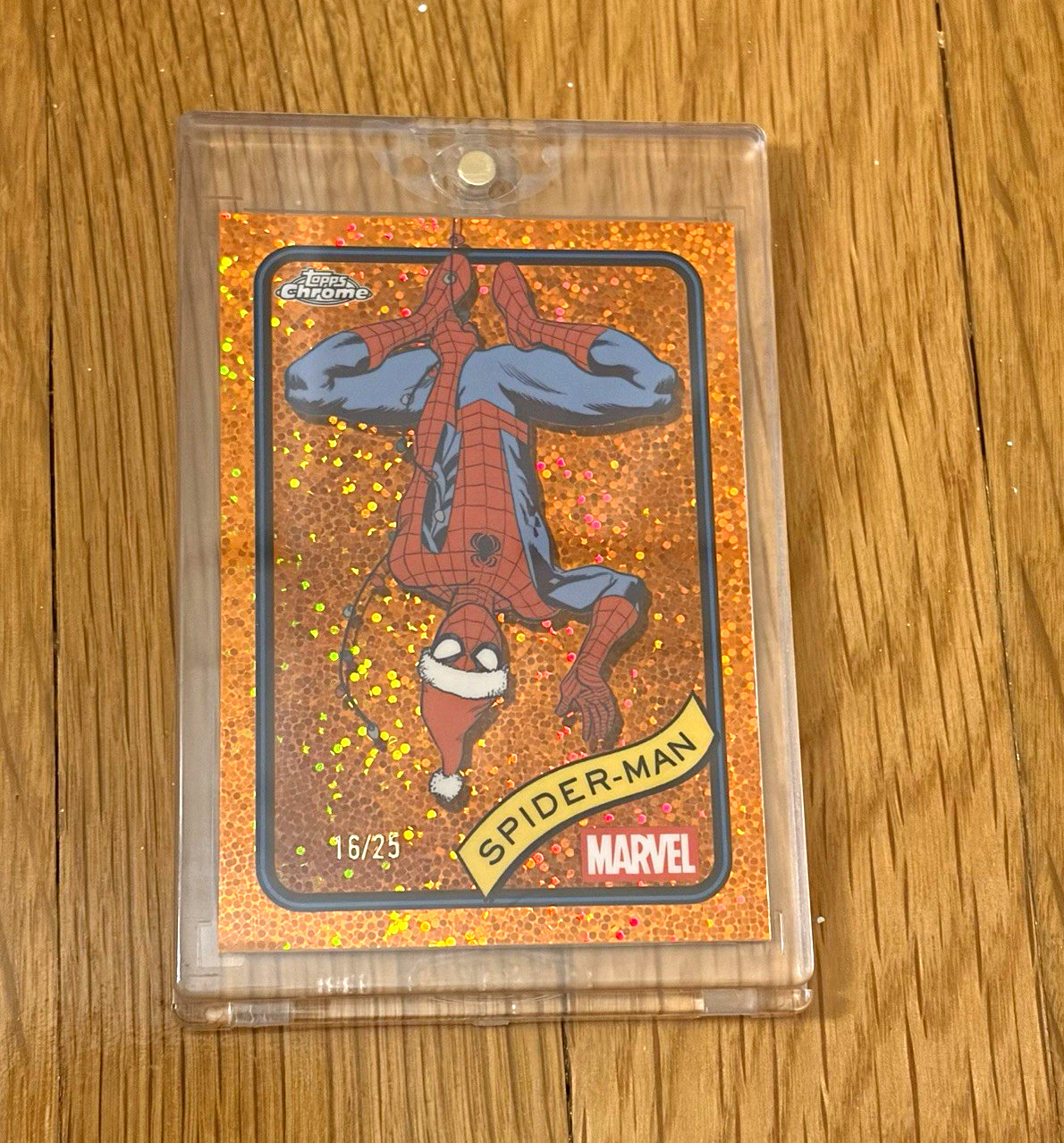 2025 Topps Chrome Marvel Spider-Man #101 Employee Orange Sparkle 16/25