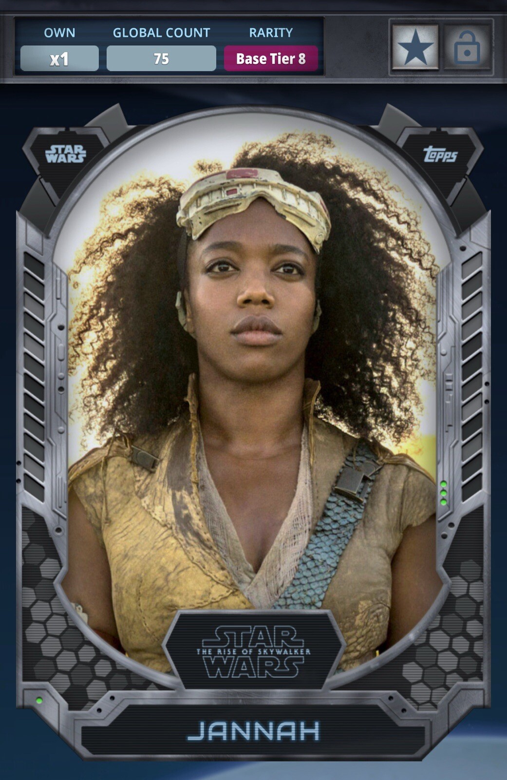 Topps Star Wars Card Trader 2024 Jannah S2 T8 Black Base 75cc Digital