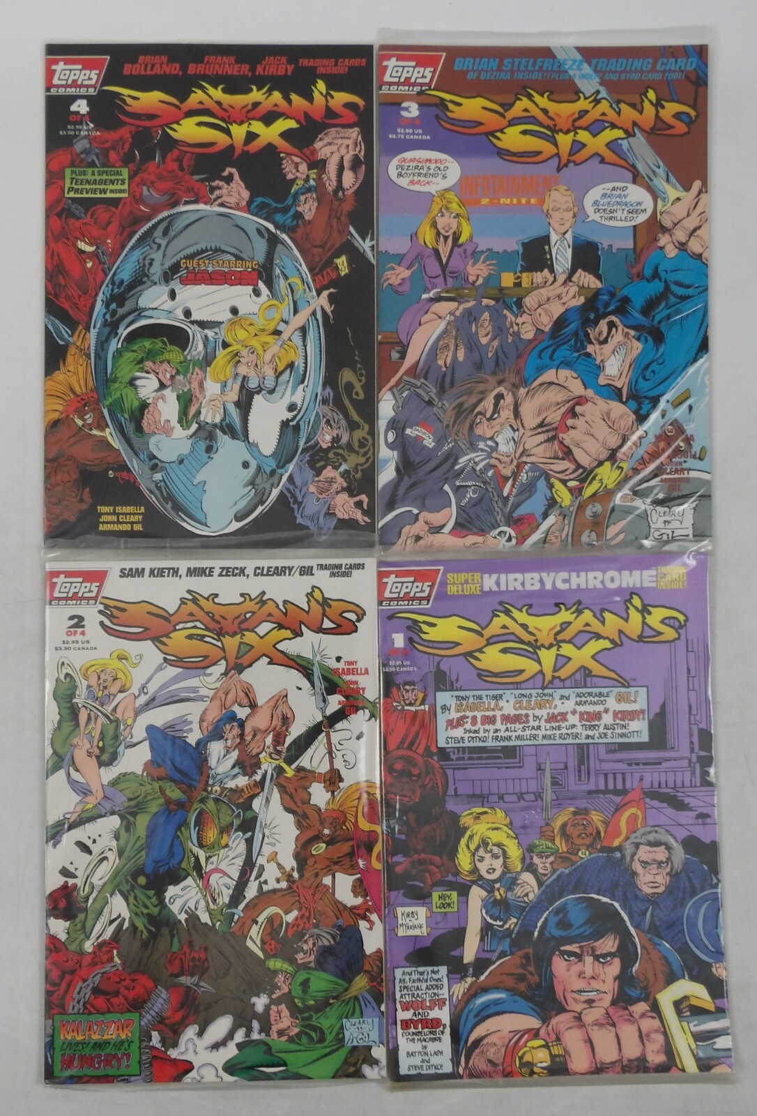 Jack Kirby's Satan's Six #1-4 VF/NM complete series SEALED in bags w cards - set