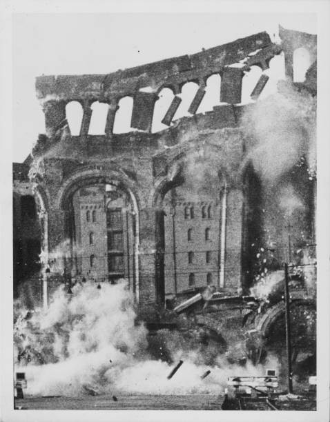 The ruins Hanover Railway Station following a fire started explosi- Old Photo