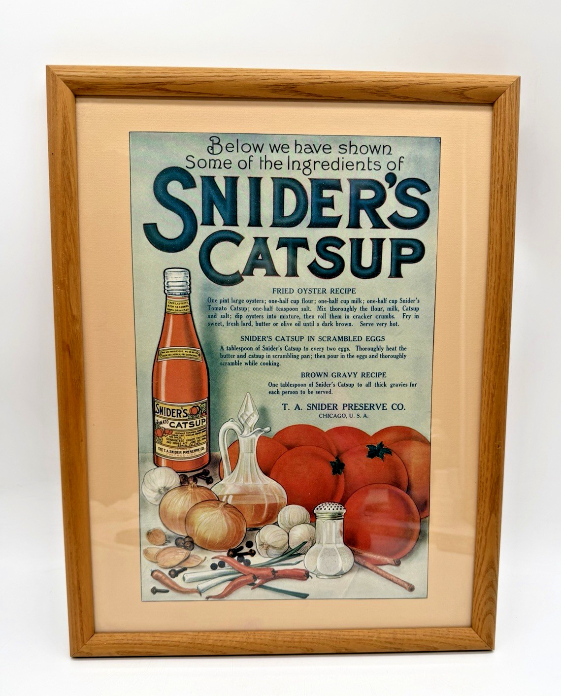 Original Snider's Catsup Framed Recipe 1915 Delineator Cover 11x16 Antique Ad