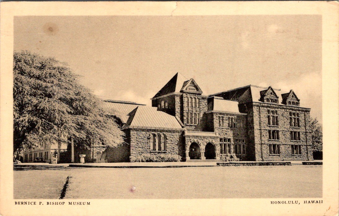 Bernice P Bishop Museum Honolulu Postcard c1920s Sepia Meriden Gravure