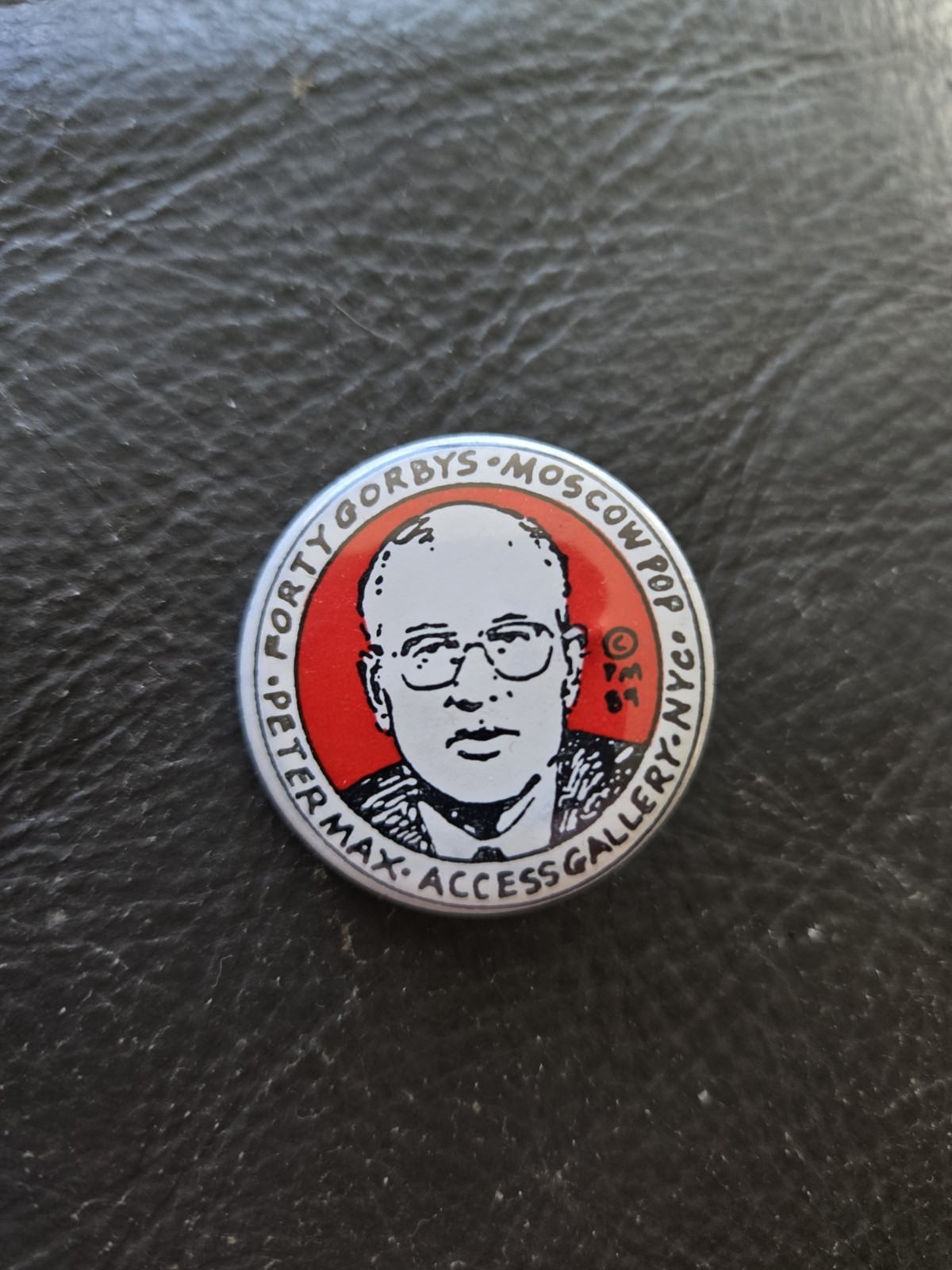 Vintage 1989 Peter Max Forty Gordy's Pin Gorbachev 