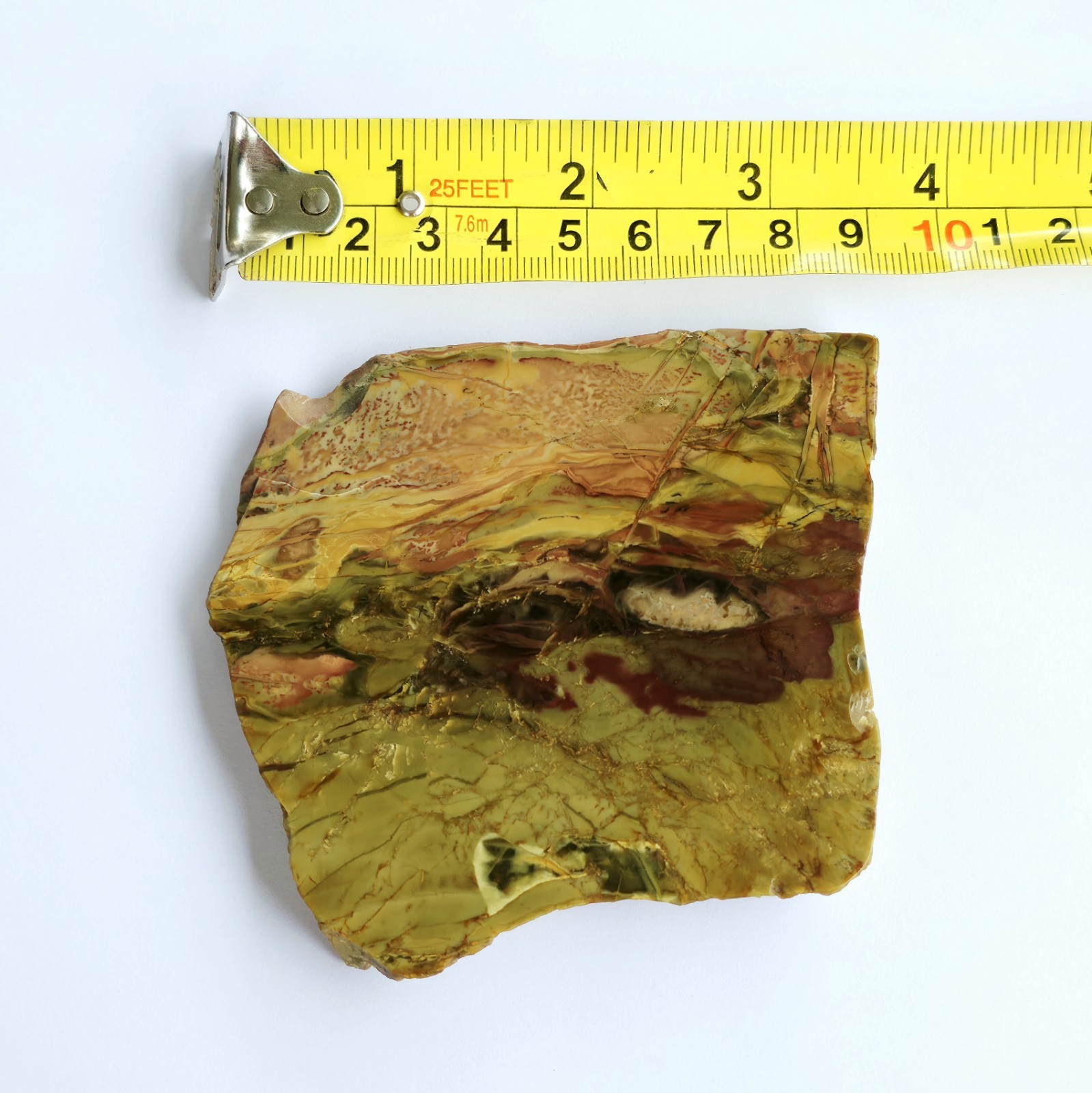 Morrisonite / Picture Jasper Slab - Old Stock - Butterscotch / Red & Pink ~125g