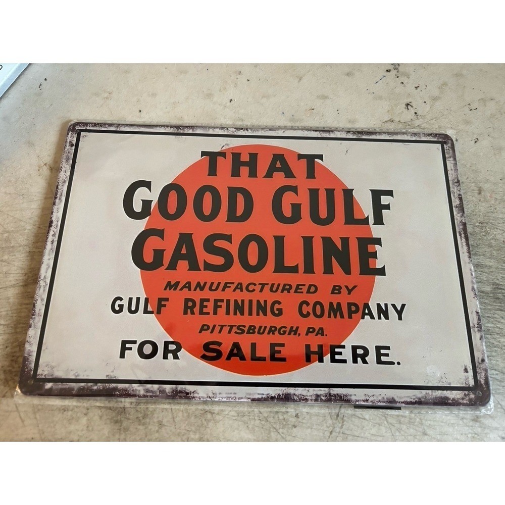 Good GULF gasoline Fuels Oil garage gas oil metal sign 12\