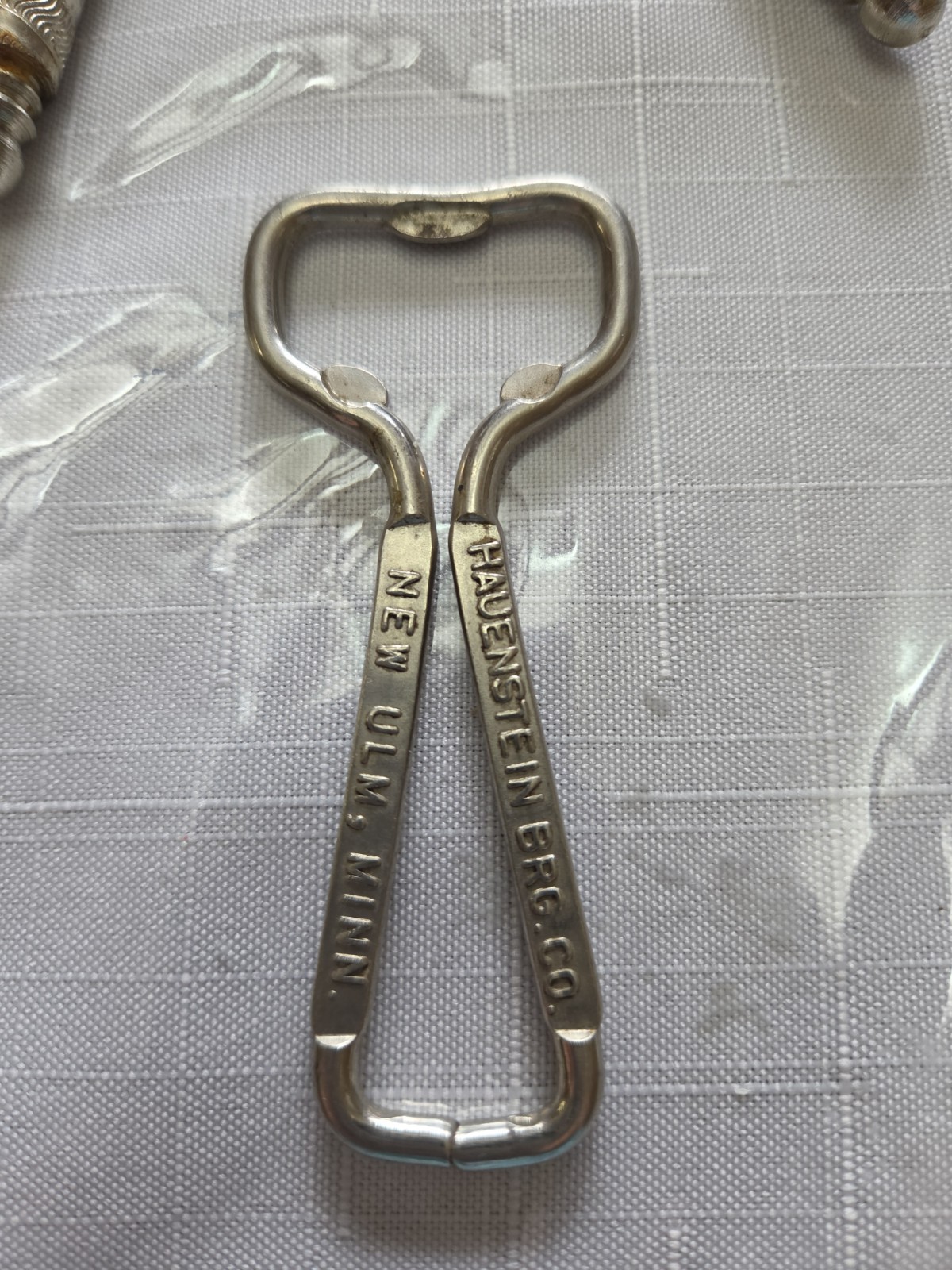 Vintage Hauenstein\'s Beer New Ulm, Minnesota Metal Advertising Bottle Opener