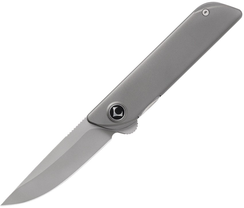 KniClad Knives Folison Linerlock Dark Gray Titanium Folding 14C28N Knife K0081