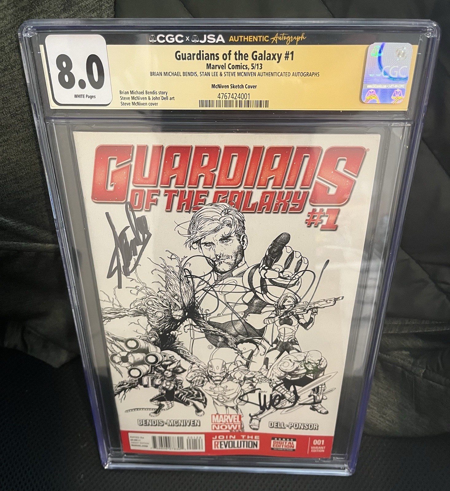 Guardians of the Galaxy #1 CGC SS Signature Signed 3X STAN LEE Sketch Variant