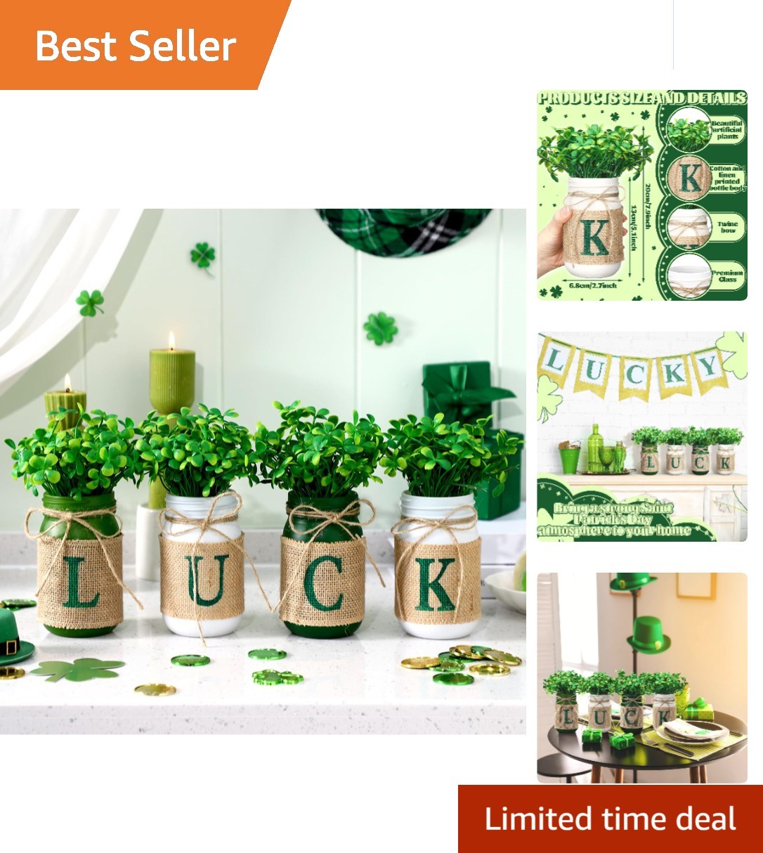 4 Pcs St. Patrick's Day Table Decor St. Patrick's Day Shamrock Centerpiece fo... 4 Pcs St. Patrick's Day Table Decor St. Patrick's Day Shamrock Centerpiece fo...