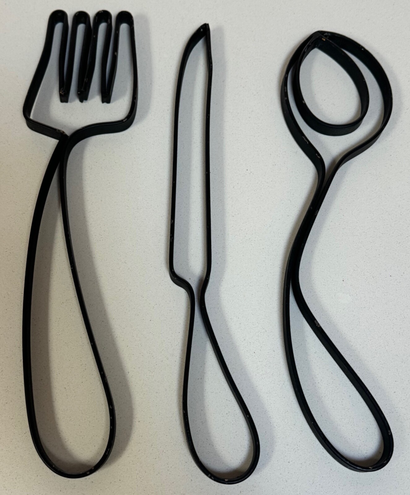 Vintage MCM Metal Fork Spoon Knife Decorative Mid Century Modern Utensils 50s
