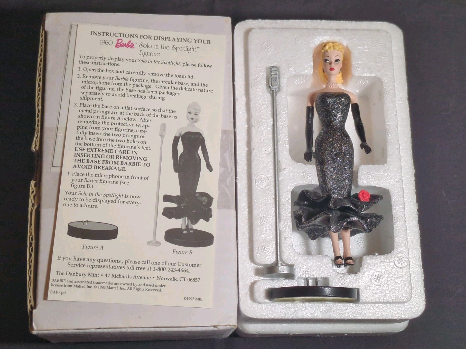Danbury Mint The Classic Barbie Figurine Collection 1960 Solo in the Spotlight