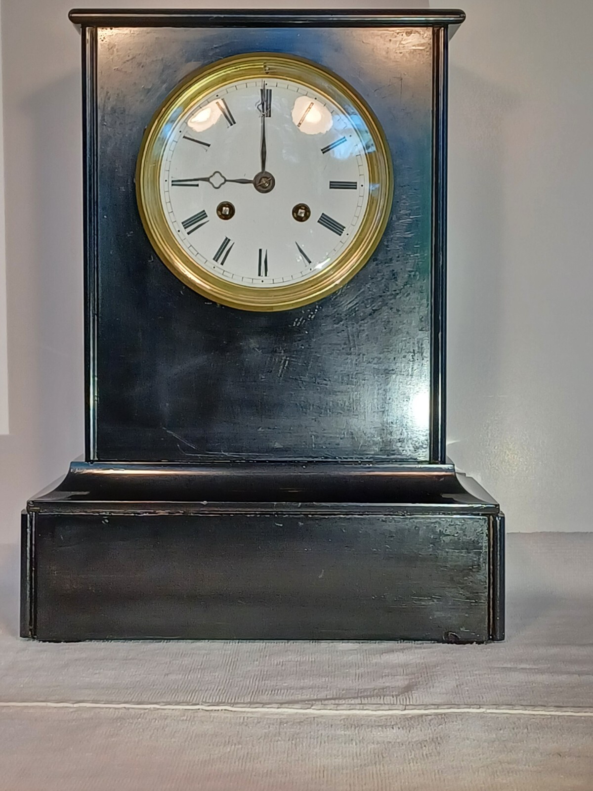 Antique FRENCH Classic Belgium Marble CLOCK - VINCENTI: 1890 - RUNS/CHIMES SALE$
