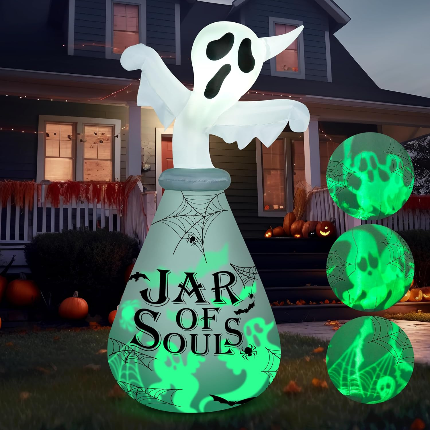 6 FT Halloween Inflatable Outdoor Decoration, Ghost Inflatable Halloween Decor O