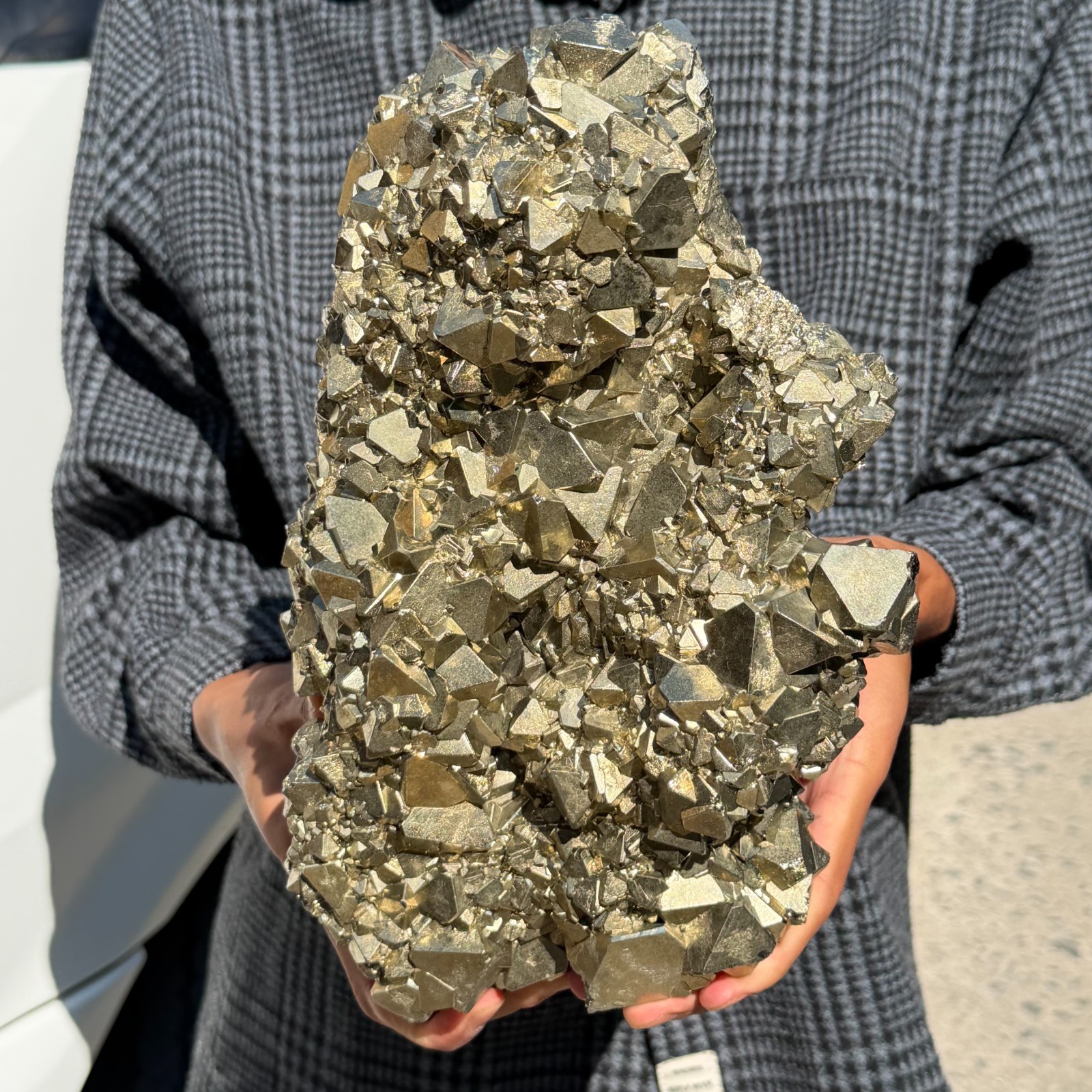 19.02LB Natural Sparkling Pyrite Quartz Crystal Mineral Specimen From Peru