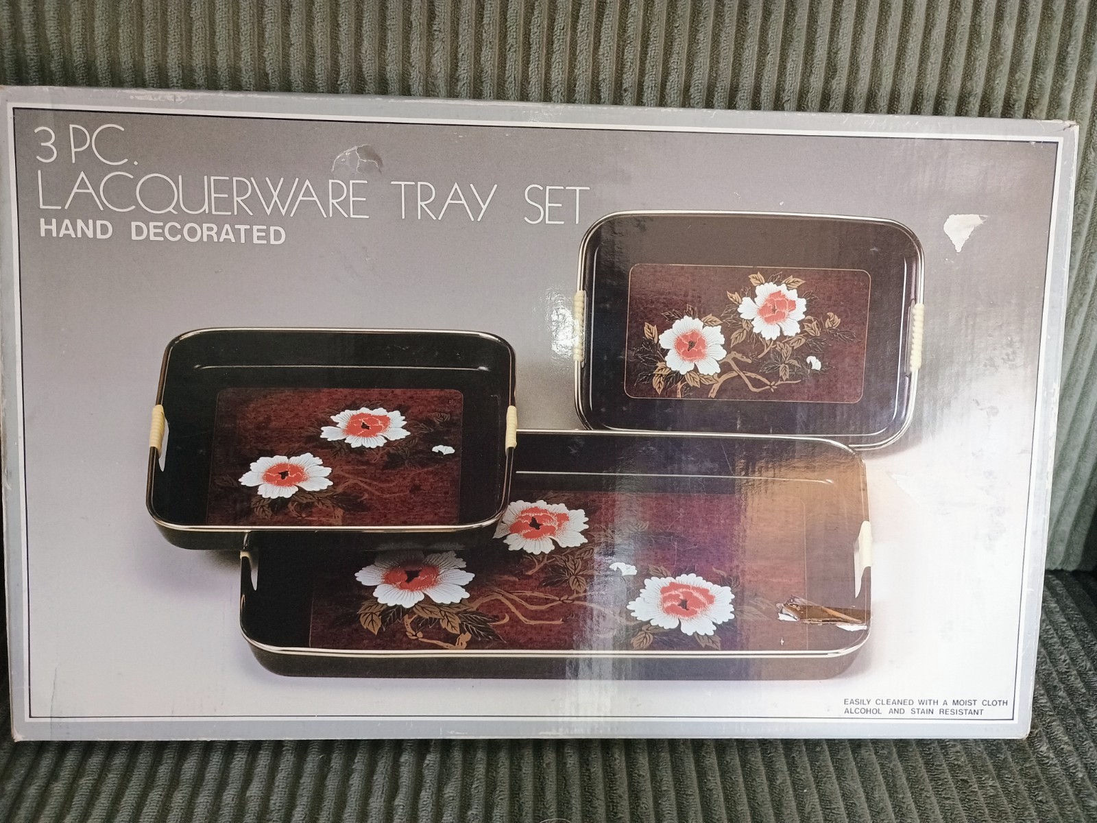 Vintage Japanese Lacquerware Trays Set Of 3