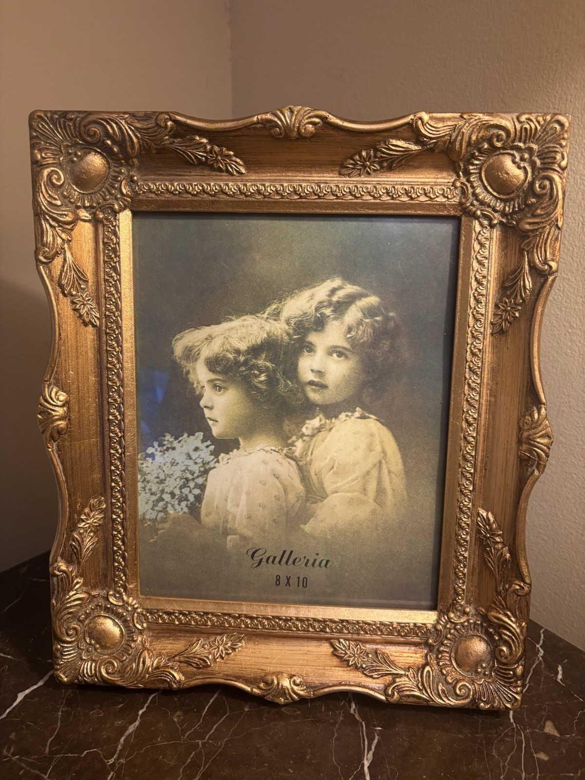 Vintage French Baroque Gold Gilt Ornate Wood Picture Frame, 8x10 in
