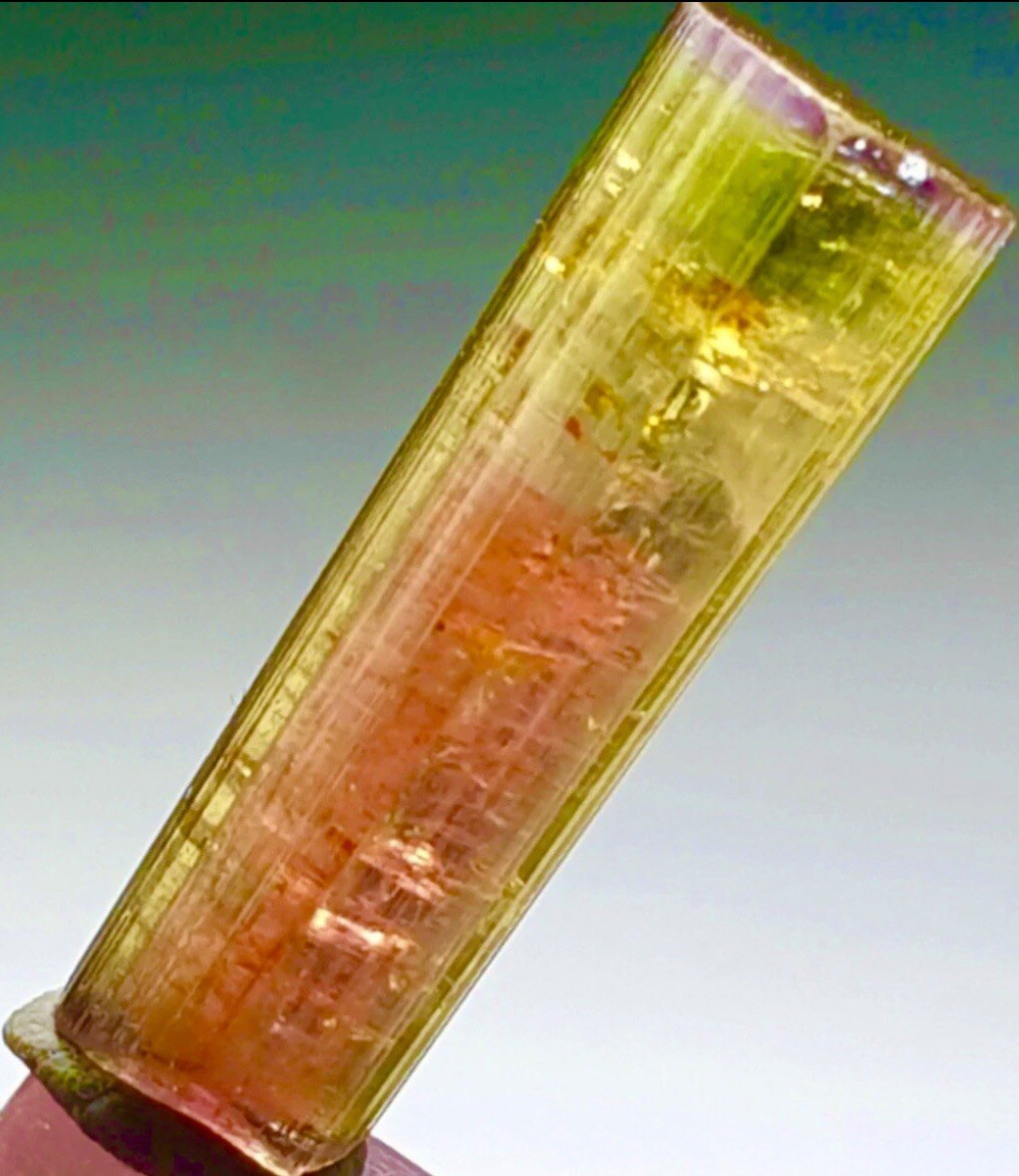 Untreated Rarest Natural Orange Purple Cap Tourmaline Crystal Raw Specimen