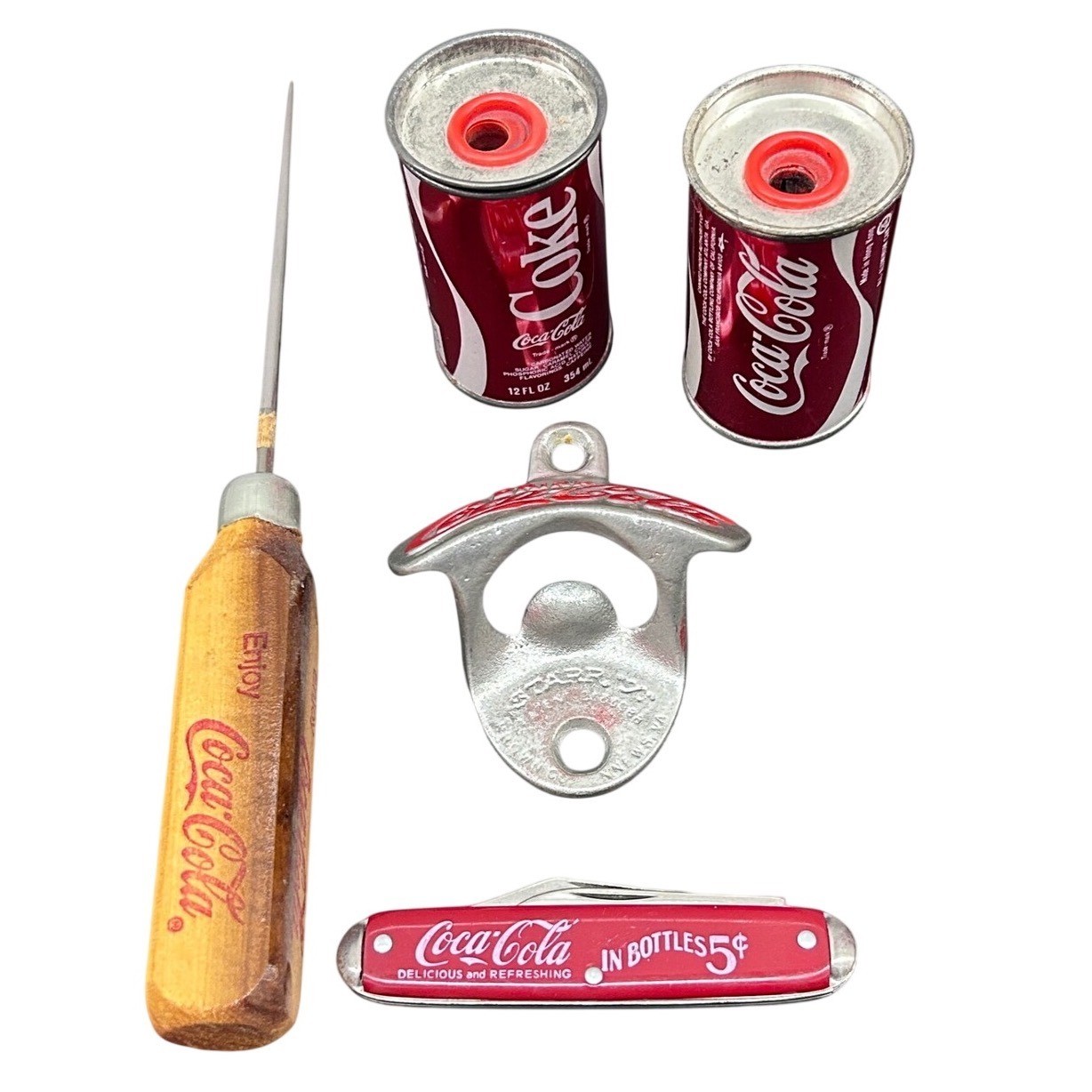 Vintage Coca-Cola Collectibles Lot Bottle Opener Knife Sharpeners Ice Pick