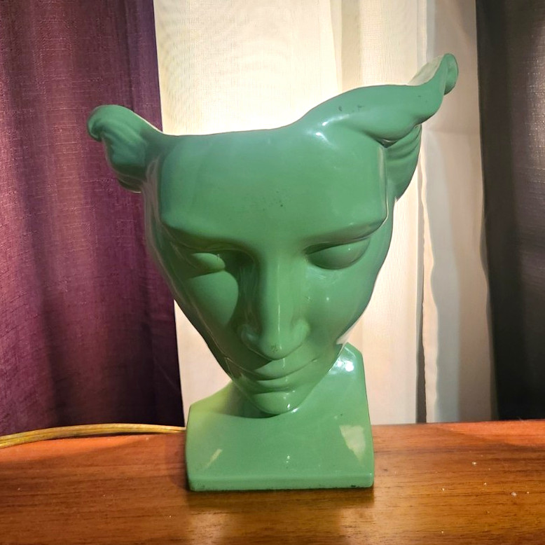 Vintage frankart style revival lamp Sarsaparilla Original Patina Green