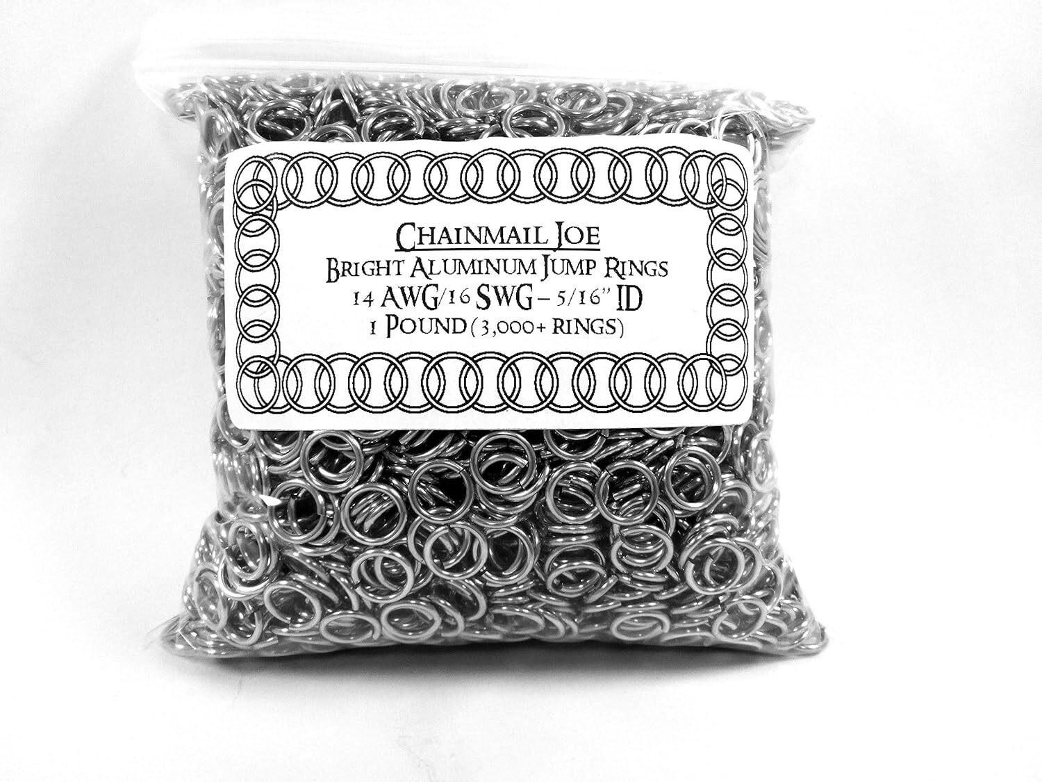 1 Pound Bright Aluminum Chainmail Jump Rings 16G 5/16