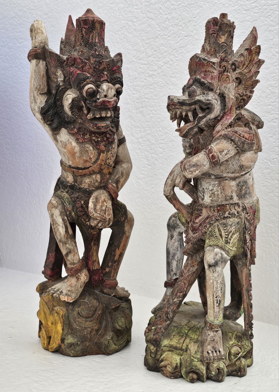 ✨ RARE MATCHED PAIR ✨Late 19th Century Balinese Keris (Kris) Holders 16