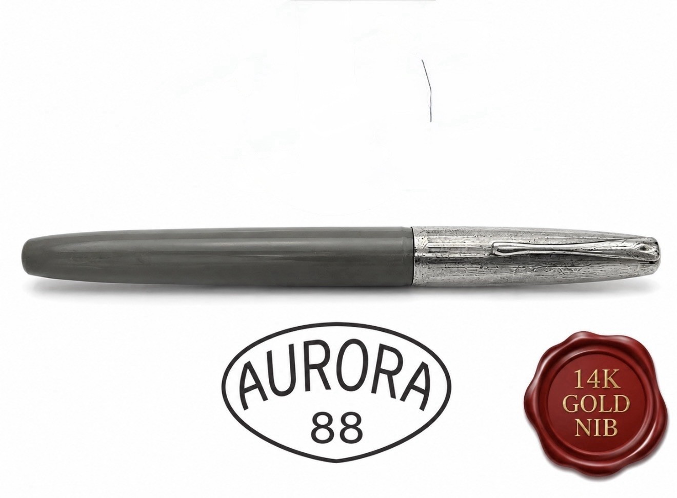 AURORA 88 Vintage Gray Fountain Pen Short Cap 14K Gold Nib VA3915