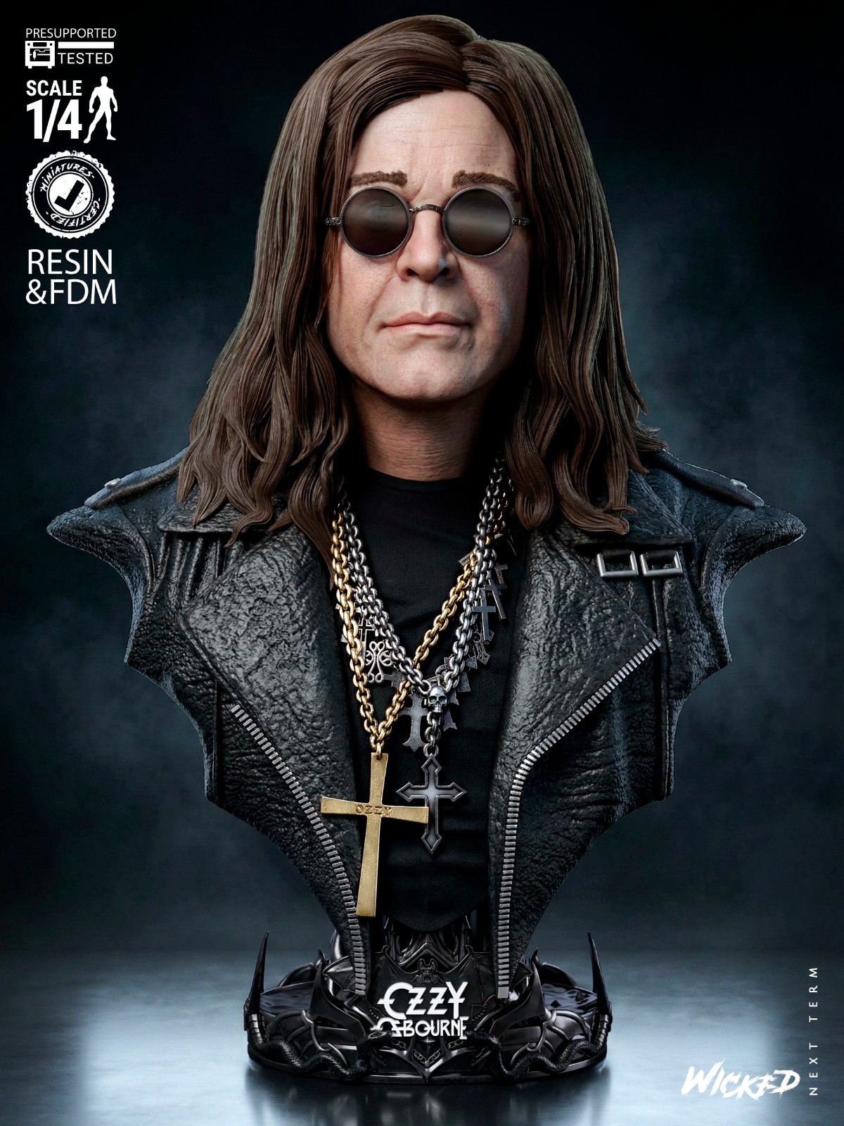Ozzy Osbourne Portrait Bust Statue Model Kit Unpainted/Unassembled