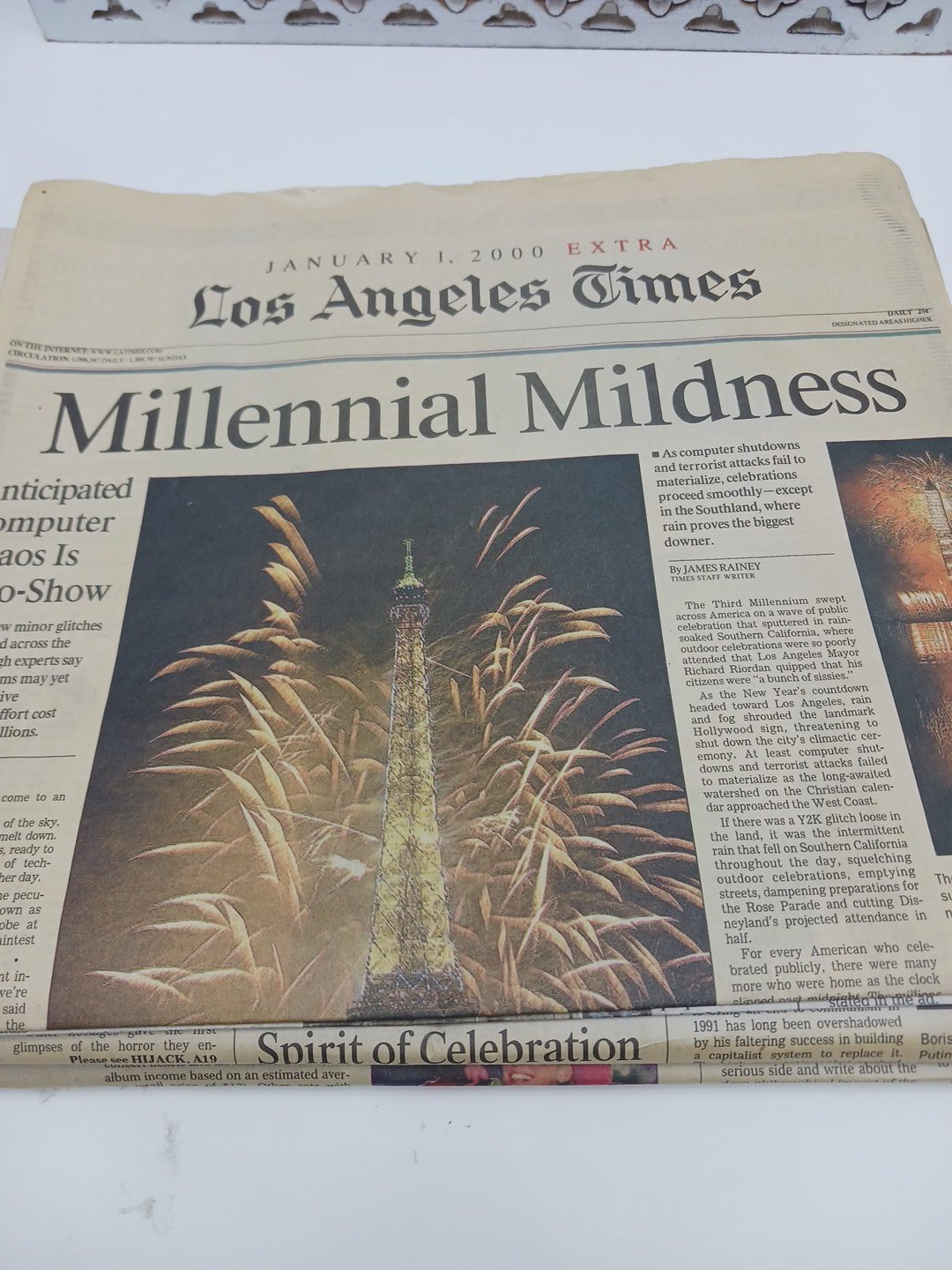 Vintage Los Angeles Times January 1, 2000 Millennium Extra Y2K Newspaper...