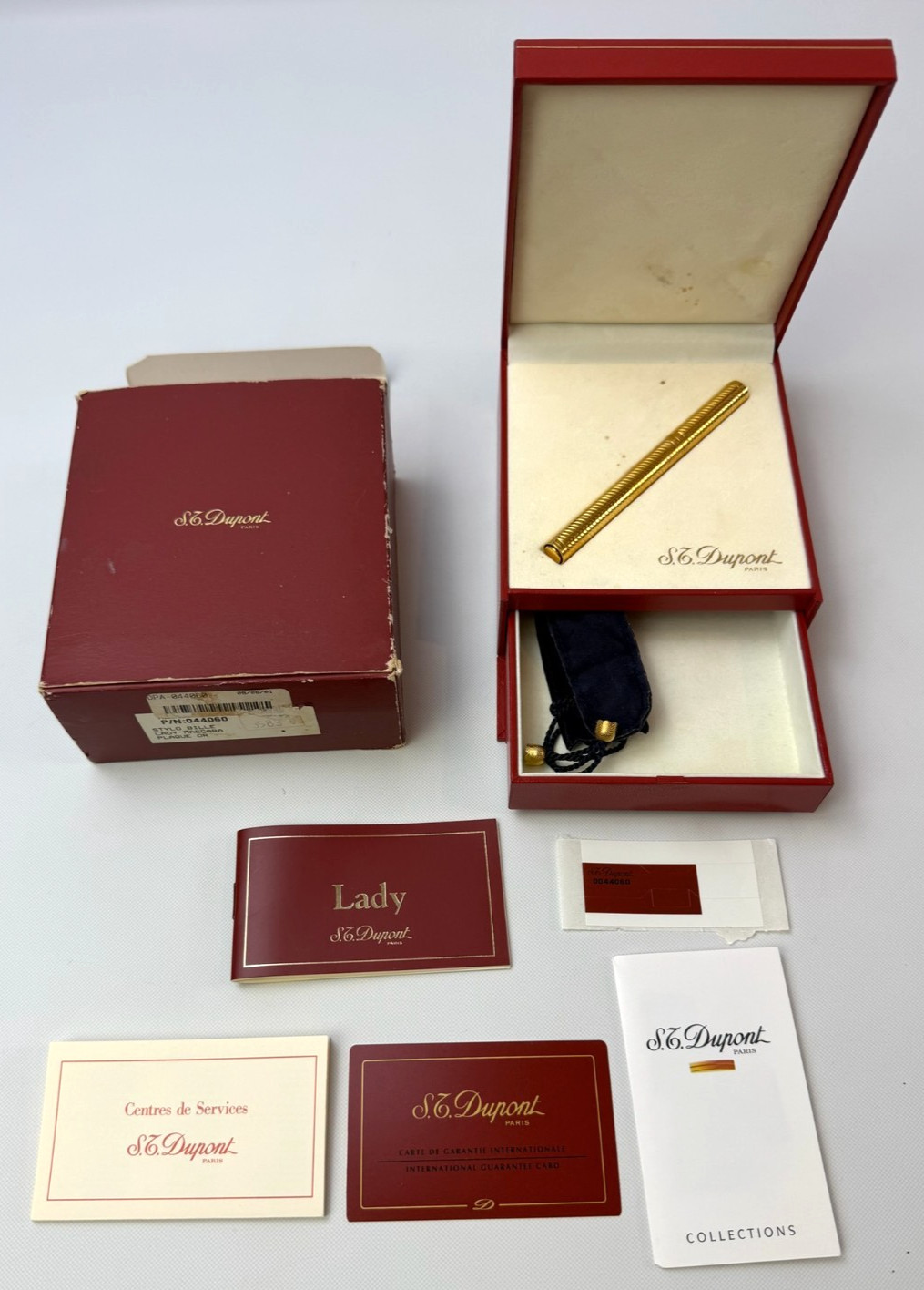 Vintage ST Dupont Paris Lady Mascara Rollerball Pen w/ Bag, Box & Papers France